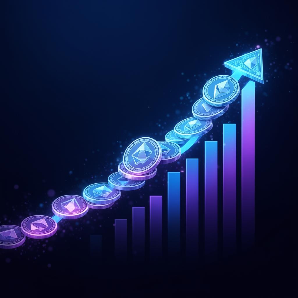 Abstract upward chart illustrating ROI growth from AI automation for small business