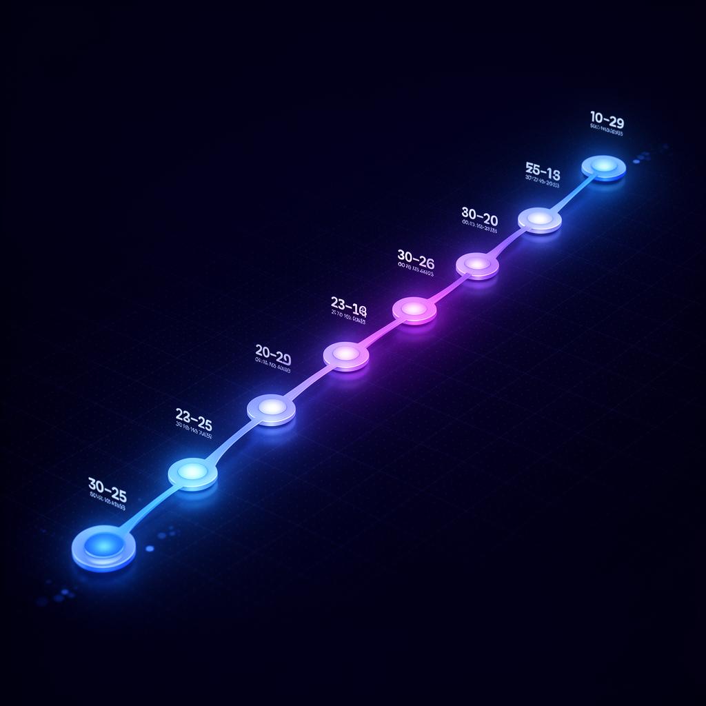 Timeline of milestones showing a 30 day AI automation rollout plan for small business